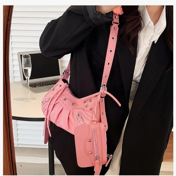 NWOT Y2K Crossbody bag Purse vegan leather Trendy shoulder bag - Picture 6 of 8